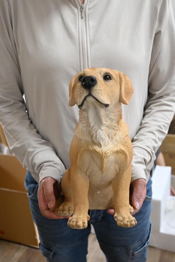 ティーカップ 犬 2個セット置物 お部屋にも合います かわいい置物 プレゼントにもどうぞ 犬の置物ラブラドールお庭や玄関 無料サンプルok 2個セット置物