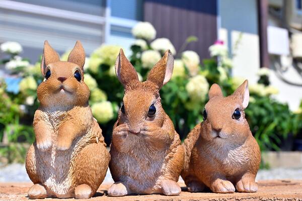 ウサギの置物セット 大中小 楽天市場】B品 みにうさ 4つセットミニ うさぎの置物 置物 可愛い