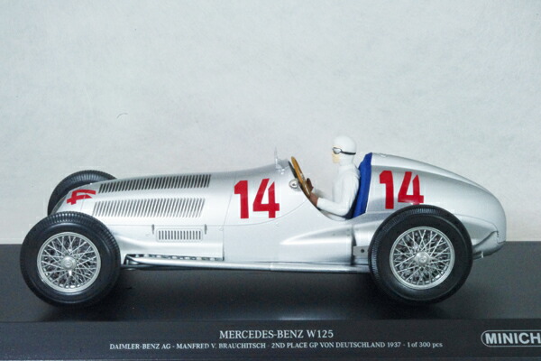 ミニチャンプス1/18スケールメルセデスベンツW1251937年ドイツボングランプリ#14