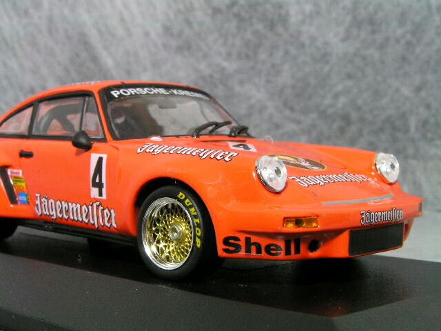 ミニチャンプス1/43ポルシェ911(930)カレラRSR/ニュルブルックリンクGTレースイエガーマイスター#4