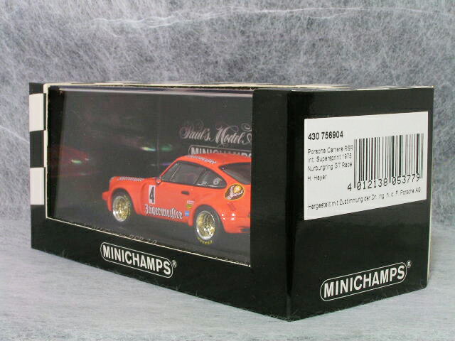 ミニチャンプス1/43ポルシェ911(930)カレラRSR/ニュルブルックリンクGTレースイエガーマイスター#4