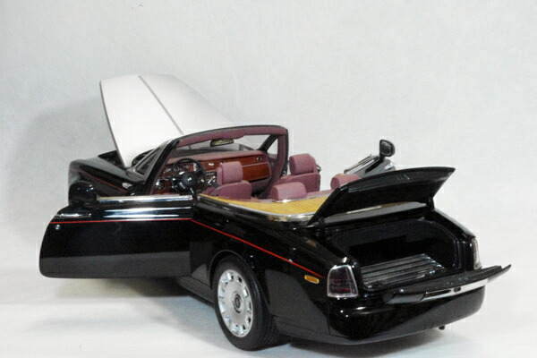 Kyosho1/12ビックスケールロールスロイスファントムドロップヘッドクーペシリーズ2/ダイヤモンドブラック(ボンネットシルバー)、インテリアボルドー