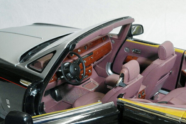 Kyosho1/12ビックスケールロールスロイスファントムドロップヘッドクーペシリーズ2/ダイヤモンドブラック(ボンネットシルバー)、インテリアボルドー