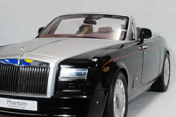 Kyoshoミニカー1/12ビックスケールロールスロイスファントムドロップヘッドクーペシリーズ2ダイヤモンドブラック(ボンネットシルバー)インテリアボルドー