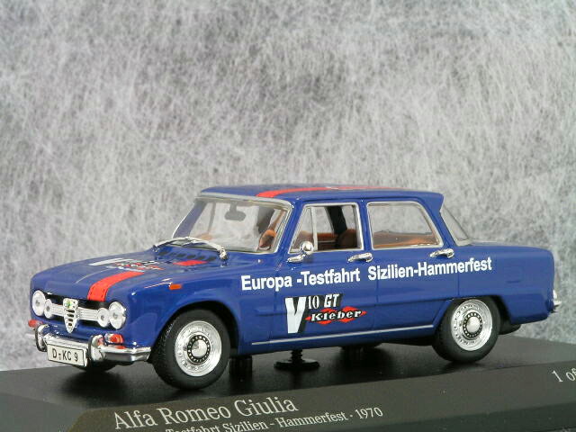 ミニチャンプス1/43アルファロメオジュリア/1970年Europa-TestfahrtSizilien-Hammerfest(ヨーロッパテスト・シチリアーハンメルフェスト)
