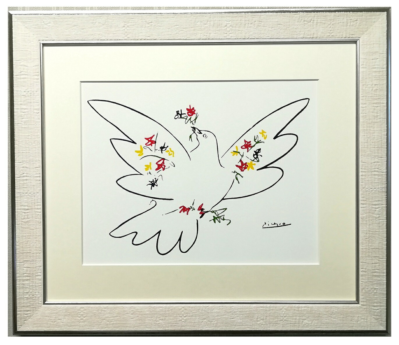 楽天市場 パブロ ピカソ額装 タイトル 花束 中抜きサイズ 350ｍｍ 270ｍｍ 額縁 外サイズ 約515ｍｍ 435ｍｍ 2ｍｍアクリル付壁掛け用 ミニ額ワールドフレーム