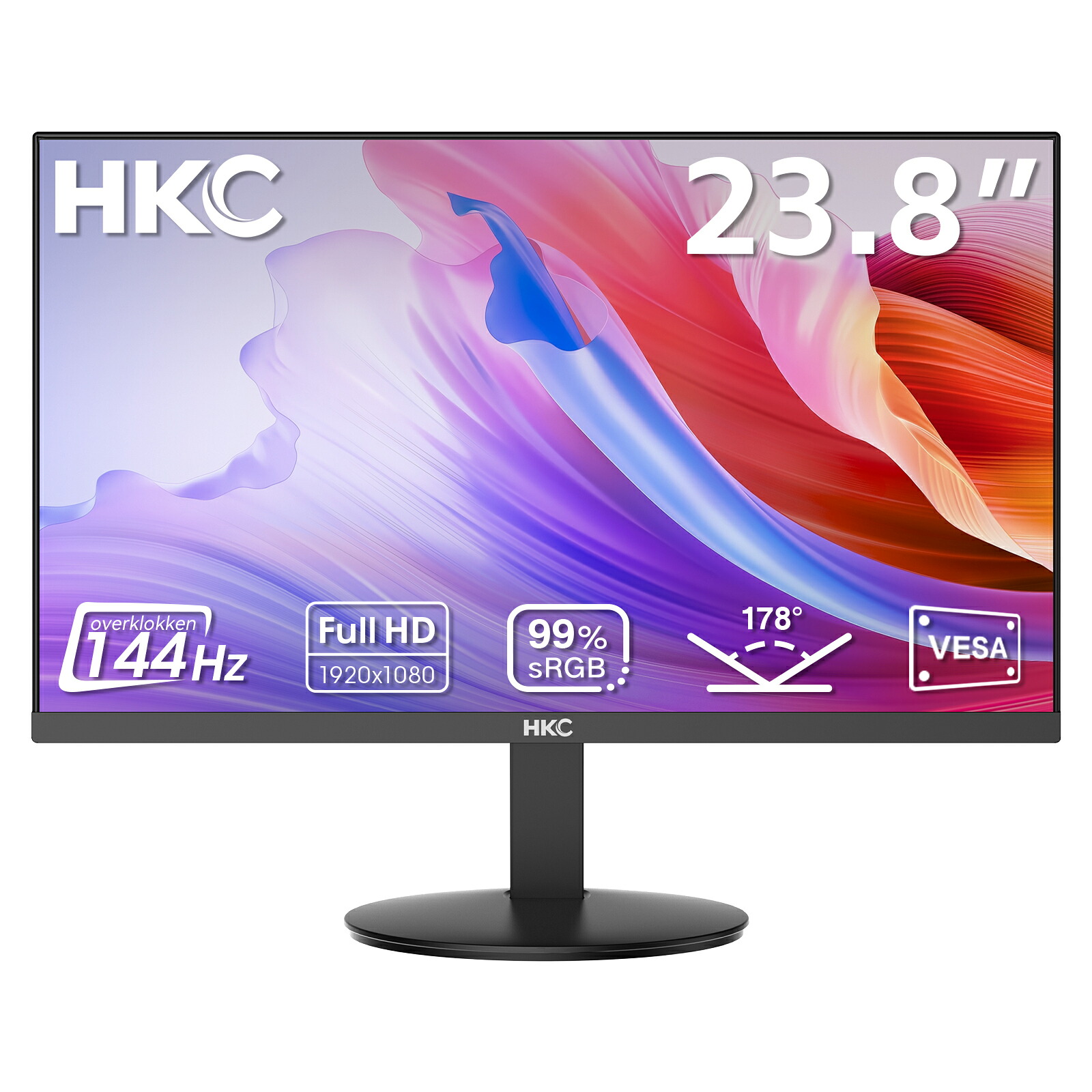 HKC PC モニター V2418S 23.8型 正規品 6940017326073 Monitor ディスプレイ ビジネス パソコン ゲーム 高リフレッシュレート 144Hz 解像度 1920×1080