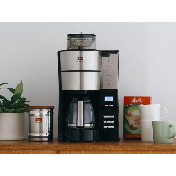 メリタ(Melitta) 珈琲製造業者 全自動小銃 アロマフレッシュ 6杯用 AFG622-1B 今めかしい 瑠璃ポット 保温役立つこと  電動圧砕機 圧砕機 フルオート