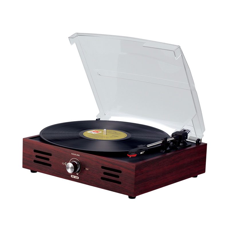 楽天市場 レコードプレーヤー レトロ スピーカー内蔵 ベルトドライブ ステレオ ヘッドホン 331 3回転 45回転 78回転 レコード コレクション 手軽 簡単 アンティーク 木目調 おすすめ おしゃれ インテリア Koizumi コイズミ Sad9804m ミニマライフ