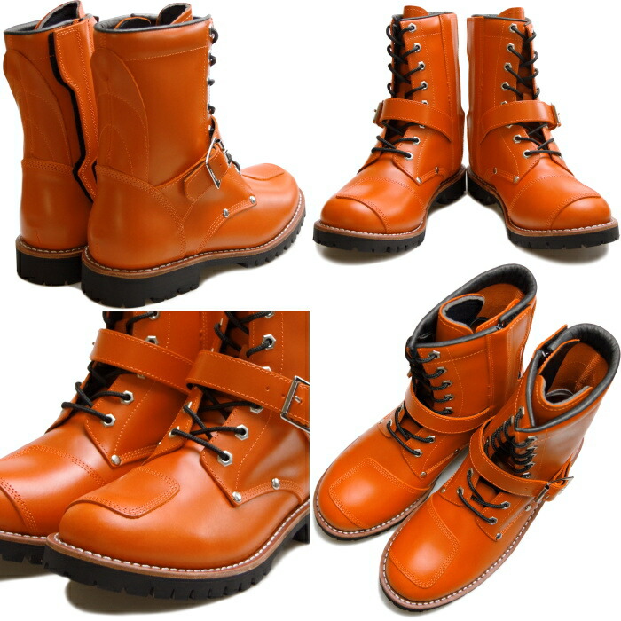 アビレックスブーツヤマトAVIREXYAMATOAV2100ORANGEメンズレディースエンジニアブーツサイドジッパーバイカーブーツミリタリーブーツ革靴バイク靴2022秋冬新作送料無料