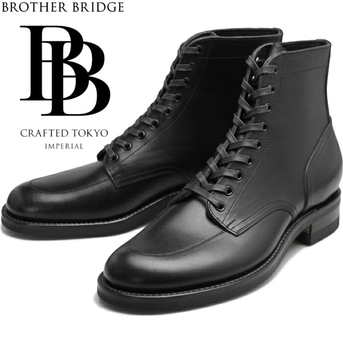 BROTHER BRIDGE WARREN 茶飲み友だちブリッジ回路 ウォーレン BBB-M001 LOANO BLK / COW ロアノブラックカウ ワークモックブーツ メンズ 本革 細工物ブーツ アウトドア 難民キャンプ 日本製 貨物輸送無料 【取り替えっこ片道貨物輸送無料】 【12時までは当日送りとどける】