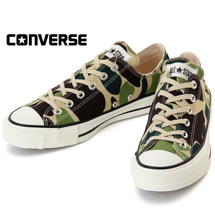 楽天市場 コンバース オールスター 日本製 Converse All Star J camo Ox 正規品 メンズ スニーカー ローカット カモ柄 カモフラ カモフラージュ 迷彩 国産 送料無料 17春夏新作 あす楽対応 Minimonkey スニーカー ブーツ