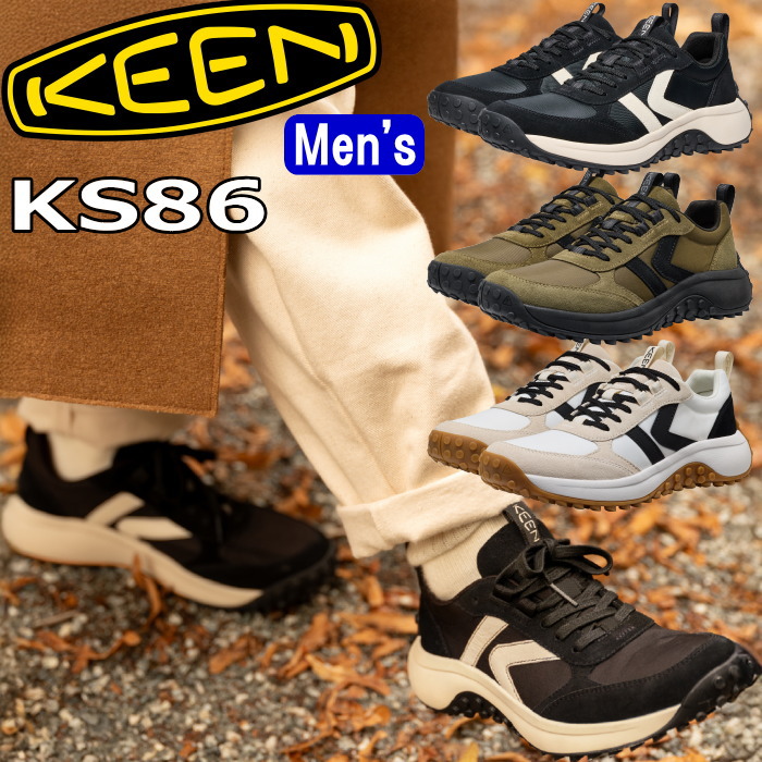 【お買い物マラソンポイント最大10倍】 キーン ケーエス エイティーシックス KEEN KS86 スニーカー メンズ メンズスニーカー レザースニーカー トレッキングシューズ アウトドア キャンプ 登山 カジュアル フェス スポーツ ハイキング 旅行 おしゃれ 正規品 送料無料｜MiniMonkey スニーカー＆ブーツ