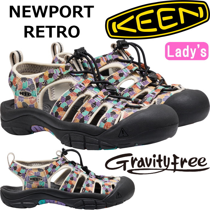 【お買い物マラソンポイント最大10倍】 キーン ニューポート KEEN NEWPORT RETRO GRAVITYFREE グラビティフリー スポーツサンダル レディース アウトドア サンダル ビーチサンダル キャンプ スニーカー レディースサンダル ビーサン 旅行 海 川 プール 正規品 送料無料