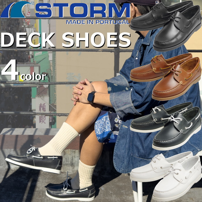 【お買い物マラソンポイント最大10倍】 ストーム デッキシューズ メンズ STORM DECK SHOES 100E スリッポン 本革 レザー レザーシューズ カジュアルシューズ モカシンシューズ ローファー ドライビングシューズ マリンシューズ ボートシューズ 送料無料 12時までは当日配送｜MiniMonkey スニーカー＆ブーツ