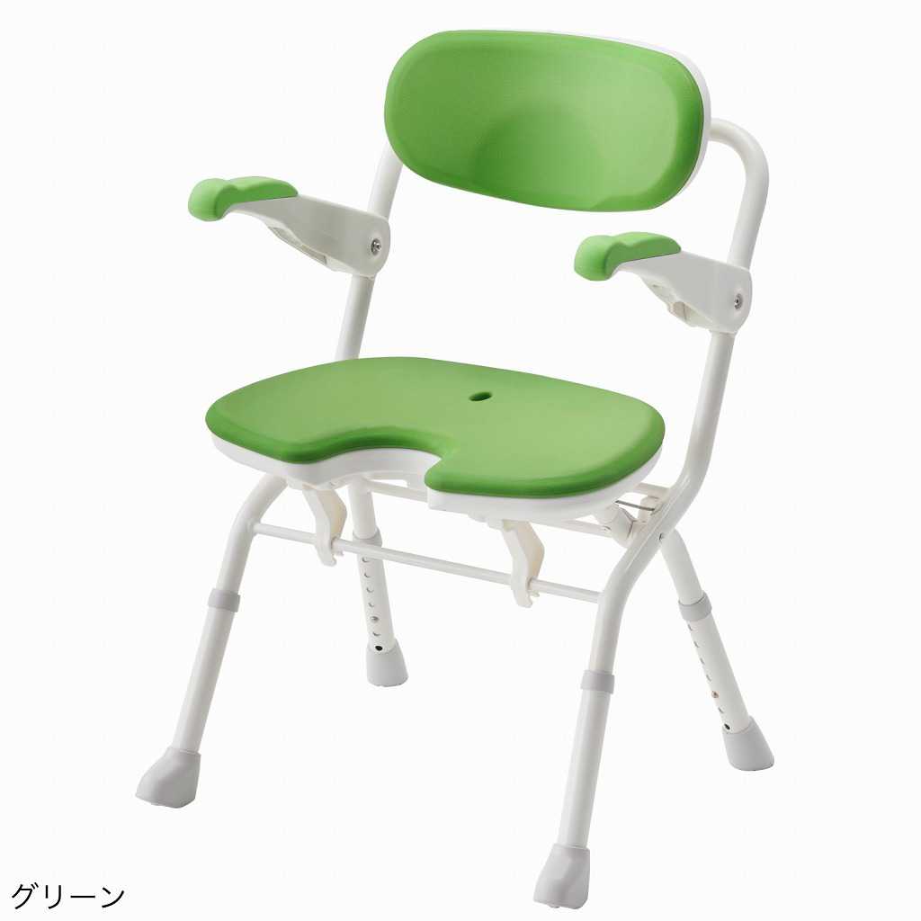 楽らく開閉シャワーベンチ U グリーン 536-087 アロン化成｜介護ミニロク 店