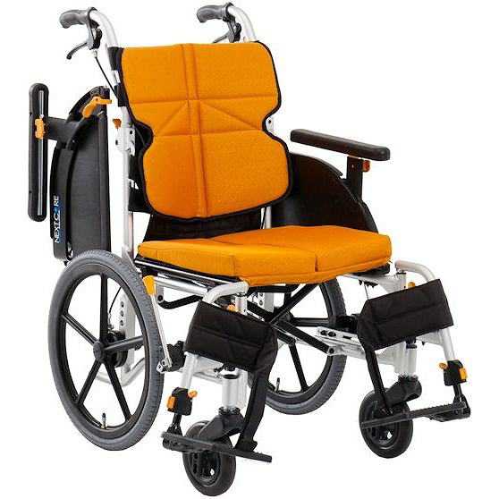 車椅子 車いす ネクストコア・ワイドしり押し NEXT-62B HB 座幅46 ♯F-1 オレンジ色 松永製造所