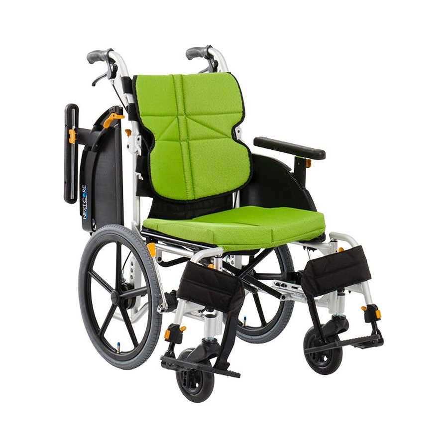 車椅子 車いす ネクストコア・ワイドしり押し NEXT-62B HB 座幅46 ♯F-3 ライトグリーン 松永製造所