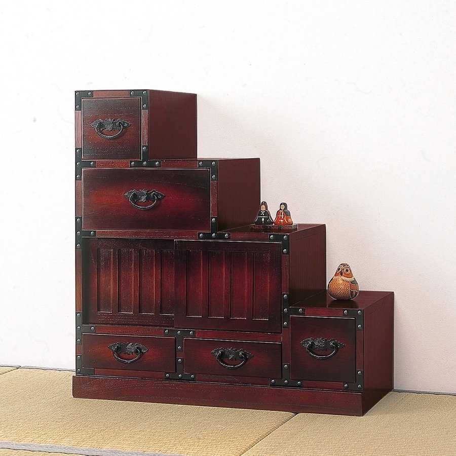 階段タンス　高さ約75.7cm 幅約72cm 楽天市場】ミニサイズ階段箪笥 30cm階段タンス : 笑福工房 万兵