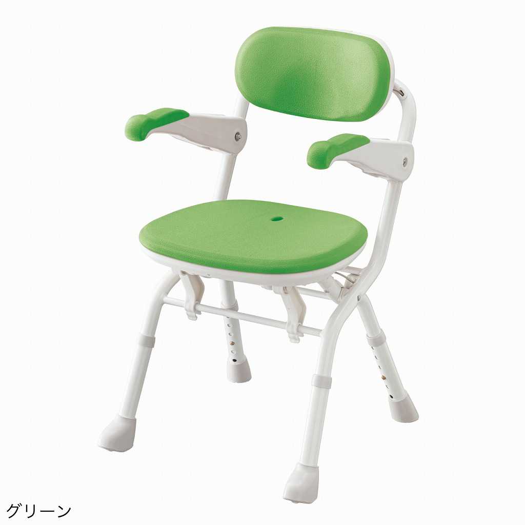 楽らく開閉シャワーベンチ Sコンパクト グリーン 536-096 アロン化成｜介護ミニロク 店