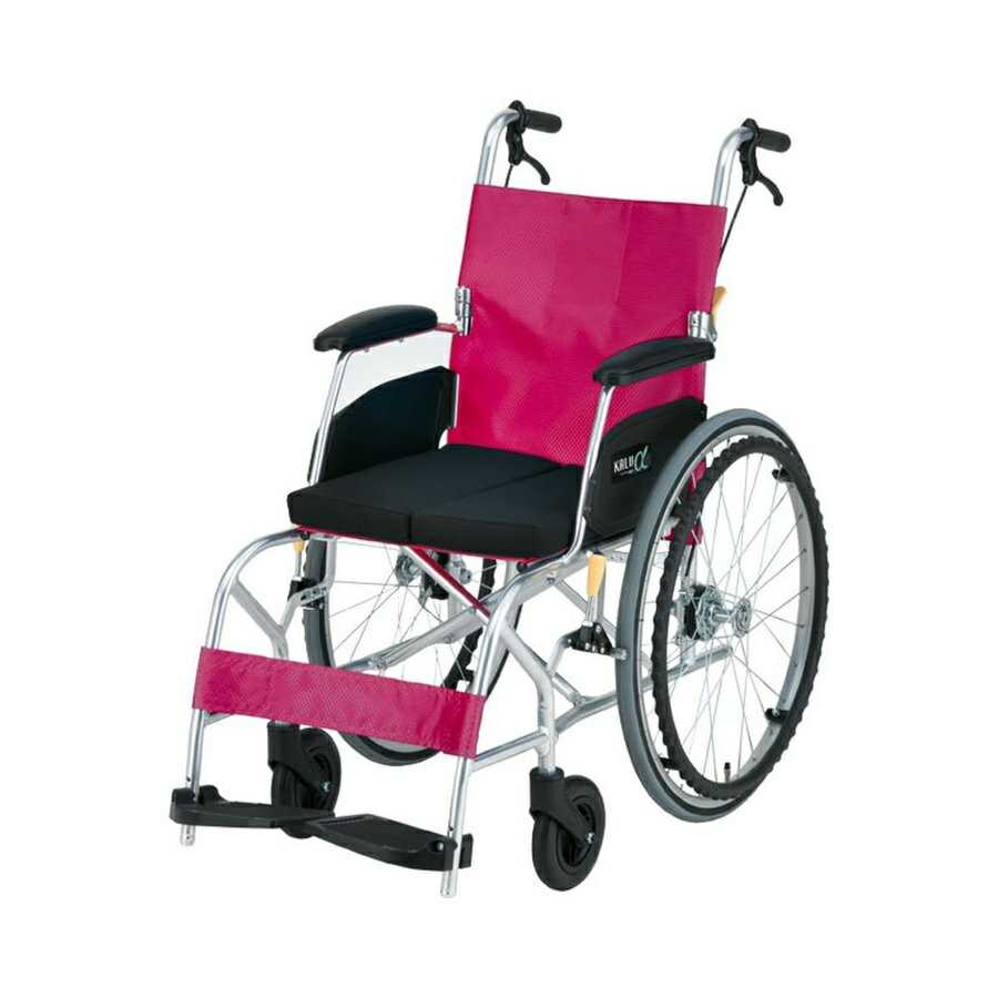 車椅子 自走式 KALU8α カルハチアルファ NA-L8α Cパッケージ 座幅40cm ライトレッド 日進医療器｜介護ミニロク 店 57,300円