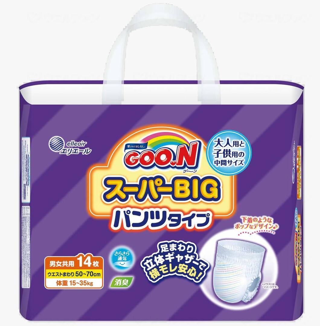 グーン GOON スーパーBIG パンツタイプ 14枚入 単品 ケース 男女共用 大王製紙｜介護ミニロク 店