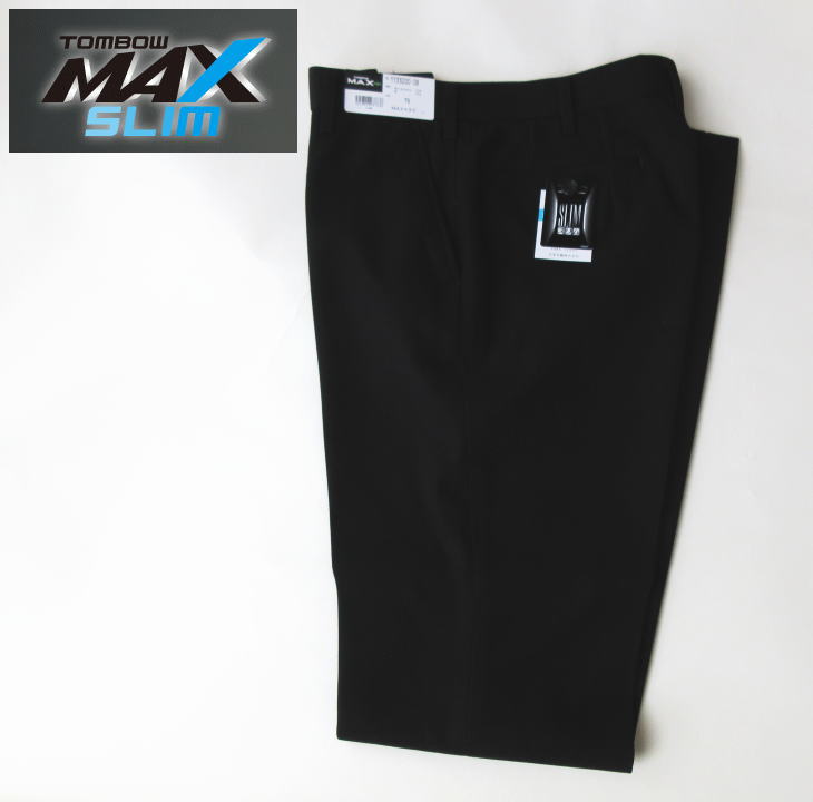 市場 学生用スラックス MAX 30 トンボMAXスリム W88〜100cm ノータックスラックス マックスプラス30 認証マーク付き 日被連標準型 学生服