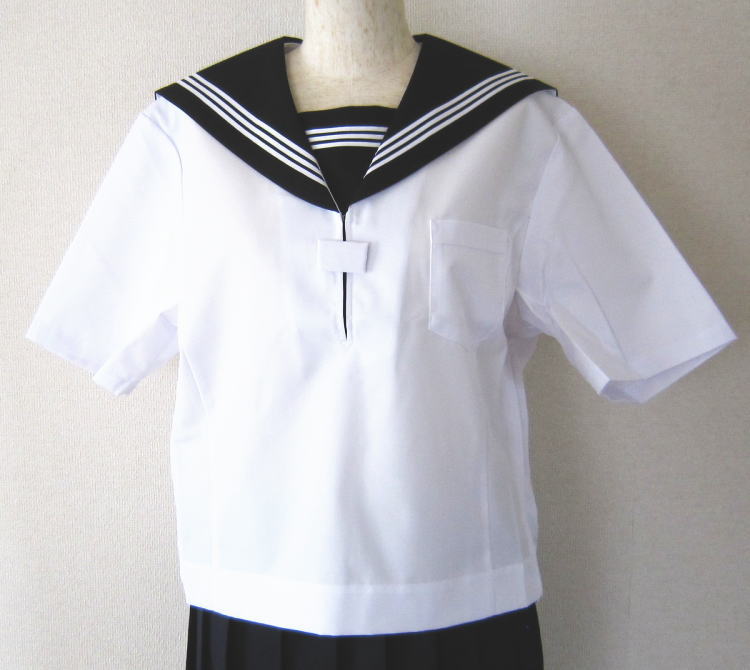 夏用 半袖セーラー服上張り （黒・３本伝達ルート）\u003cBR\u003eMICHEL KLEIN ミッシェルクランスコレール
