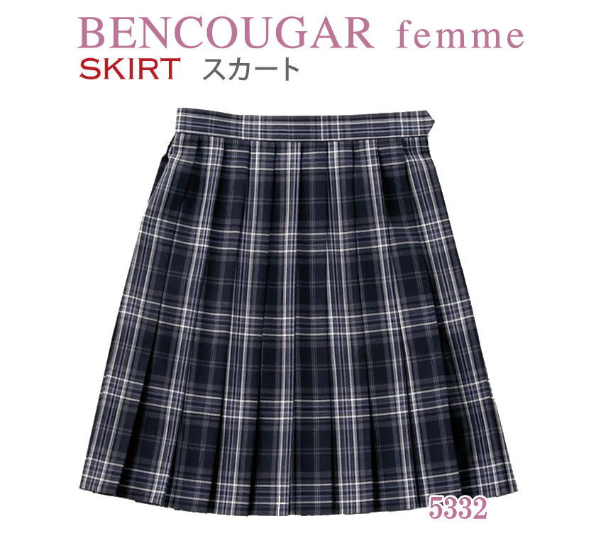 学院スコート 照合のしるしスコート アクアラインチェック ユニフォームスコート 大学生服 5332 BENCOUGAR femme