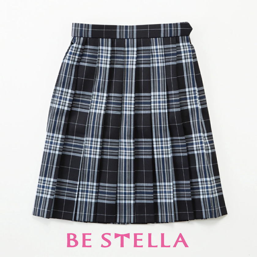 BESTELLA　ビーステラ　スクールスカート　チェックスカート　 ネイビー×ブルーチェック　制服スカート　学生服　BS508