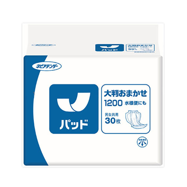【ケース販売】ネピアテンダー 大判おまかせ1200水様便にも 袋入り数30枚×ケース入数3袋 介護用紙おむつ パッドタイプ 王子ネピア 尿もれ 失禁 大人のおむつ 介護 介助 入院 自立排泄 排せつ 寝たきり 老後 高齢者施設|みんなの介護用品 専門店