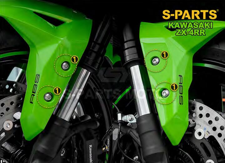 KAWASAKI ZX-4RR フロントフェンダー用マウントチタンボルトセット｜ミンナノセレクト 店 7,853円