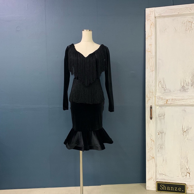 楽天市場 競技ダンス 社交ダンス ラテン ドレス ウエアワンピース レディース セミオーダー オーダードレス 衣装 送料無料 Shanze シャンゼ Shanze