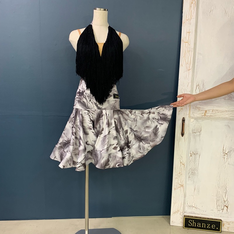 楽天市場 競技ダンス 社交ダンス ラテン ドレス ウエアワンピース レディース セミオーダー オーダードレス 衣装 送料無料 Shanze シャンゼ Shanze