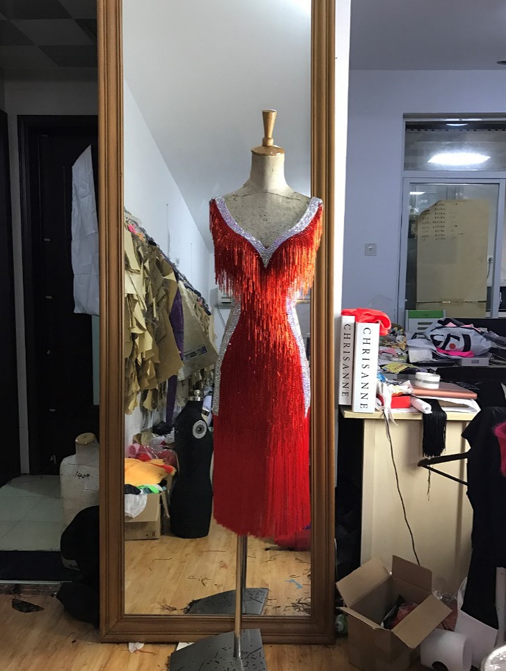 楽天市場 競技ダンス 社交ダンス ラテン ドレス ウエア ワンピース レディース セミオーダー オーダードレス ダンス 衣装 送料無料 Shanze シャンゼ Shanze