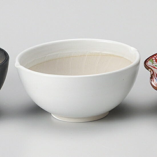 白マット波紋櫛目丸型6.5寸すり鉢 和食器 すり鉢関連 業務用