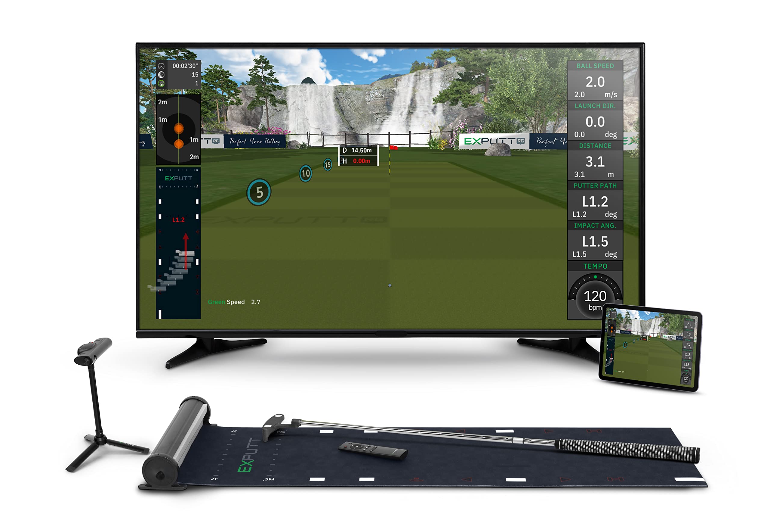 ジープロ(GPRO) スクリーンパター練習機 EX PUTT RG イーエックスパット・リアルグリーン | ExPutt | パット練習器具|みんなのマーケット