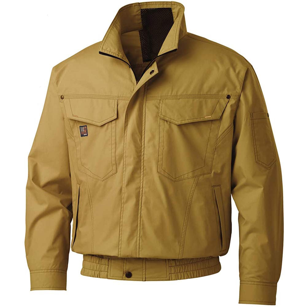 [サンエス] KU91400V 空調風神服 2020年 ファンネット付き長袖ブルゾン 服のみ／オリジナルステッカー付 (20.キャメル, 4L)｜みんなのマーケット