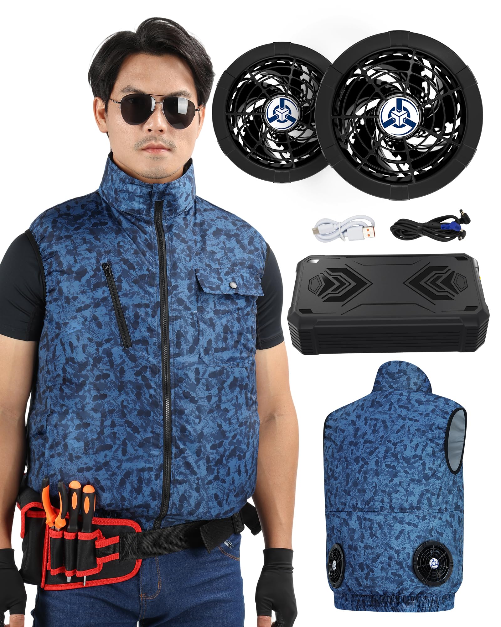 [Sumeriy] 空調作業服 【2026最強暴風 業界トップDC40V超高出力】 ファン付きベスト 薄型 軽量 4段階風量調節 日本製暴風モーター 36000mAh大容量バッテリー付き UVカット 男女兼用 熱中症対策 グッ｜みんなのマーケット