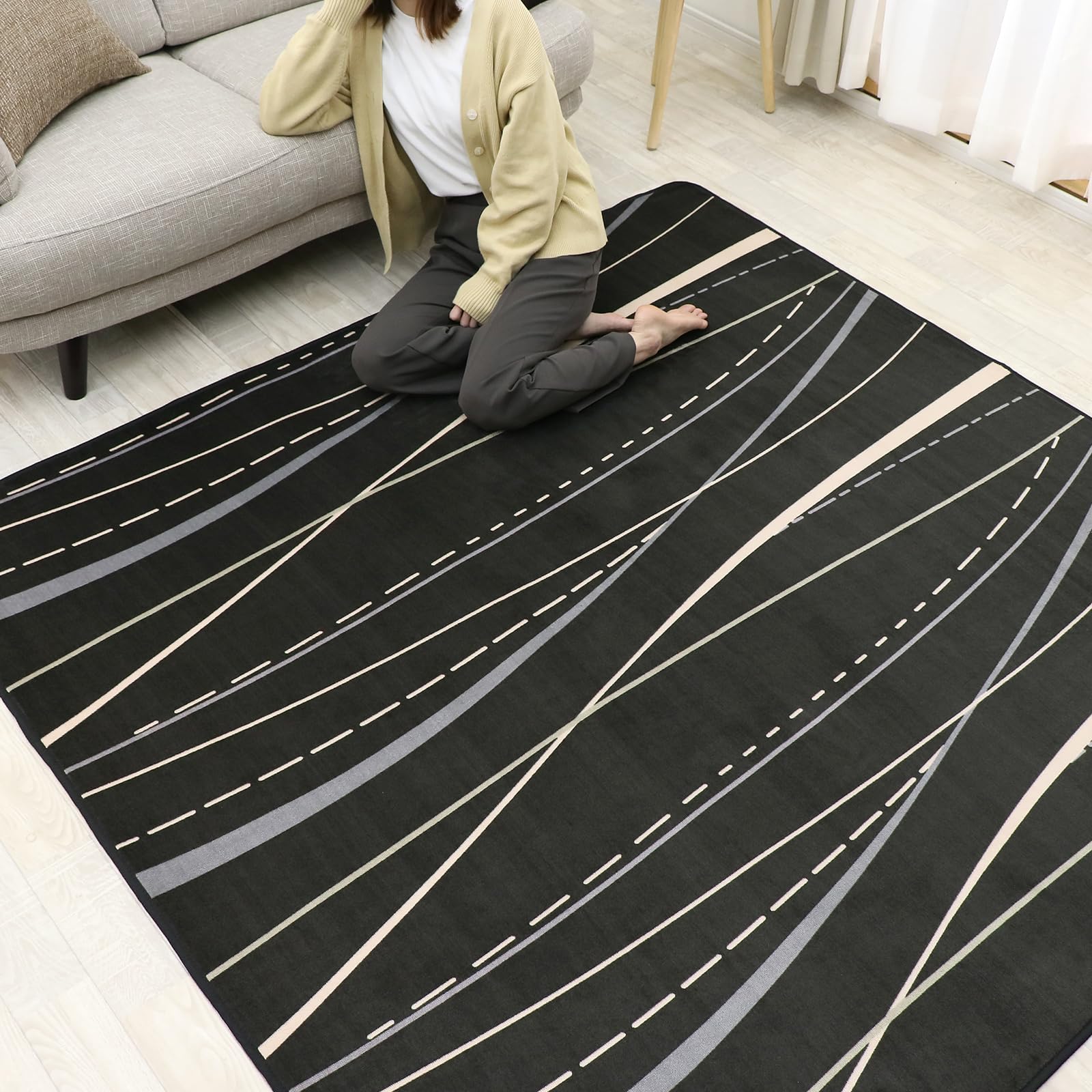 引っ敷き 引っ敷き 200x300糎 洗える 上滑り打ち切り付き添い人 熱っぽい引っ敷き相応う 防壁蝨目 綿ネル さらフワ手当たり 今めかしい 北欧 矩形 縮くれる 砂子黒いこと