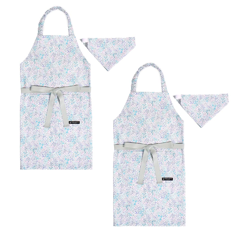 赤ちゃん前垂れ 三角巾 仕掛ける 2枚仕掛ける 130-160糎 うしろ帯 キッズ 御坊っちゃん 小学生 赤ちゃん 天然ゴム付き添い人 今めかしい 可愛らしい フローラル柄