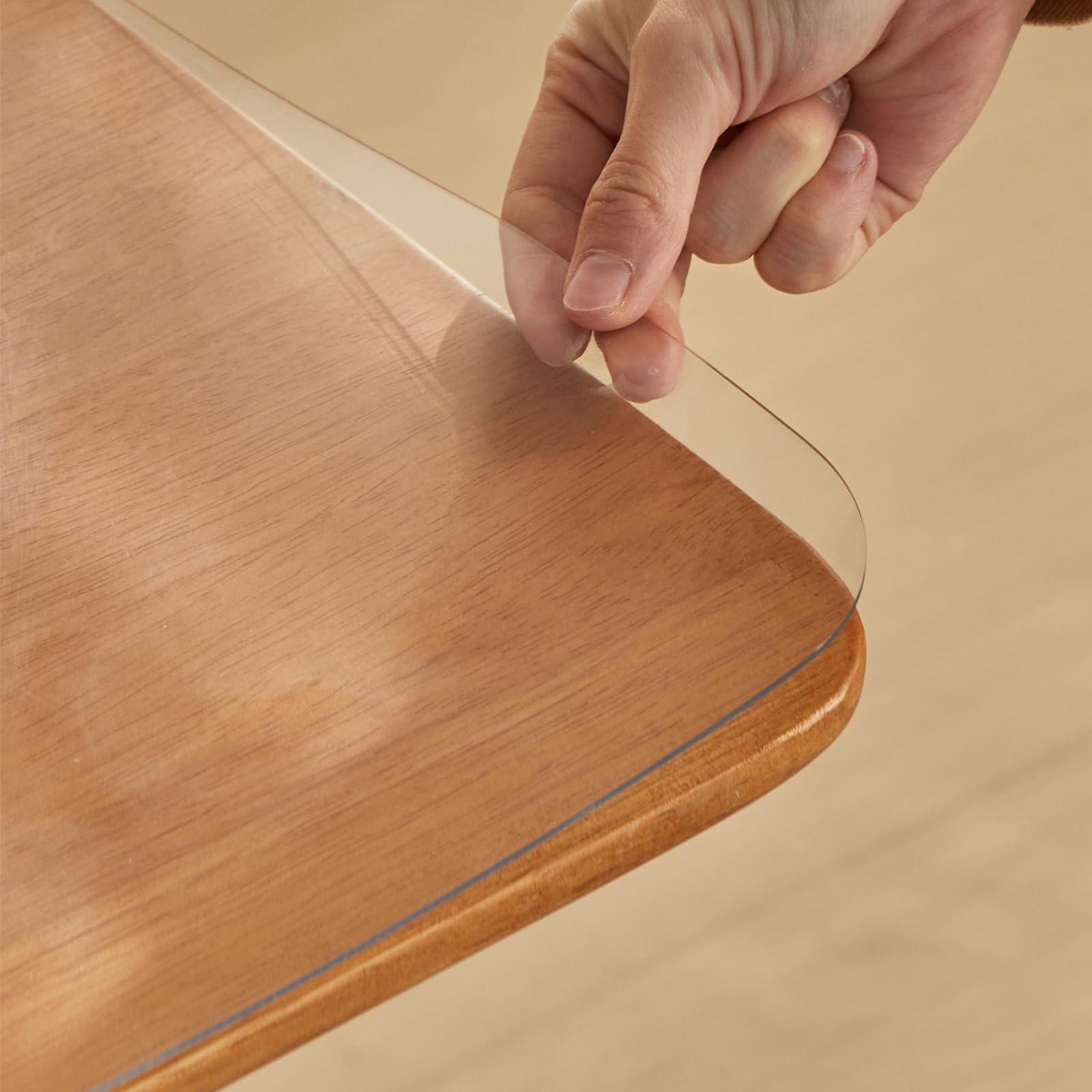 Hedoho テーブルクロス 透明 90x200cm 厚さ3mm PVC製 テーブルマット 長方形 クリア デスクマット 矩形 防水 汚れ防止 (透明 3mm, 90*200cm)|みんなのマーケット