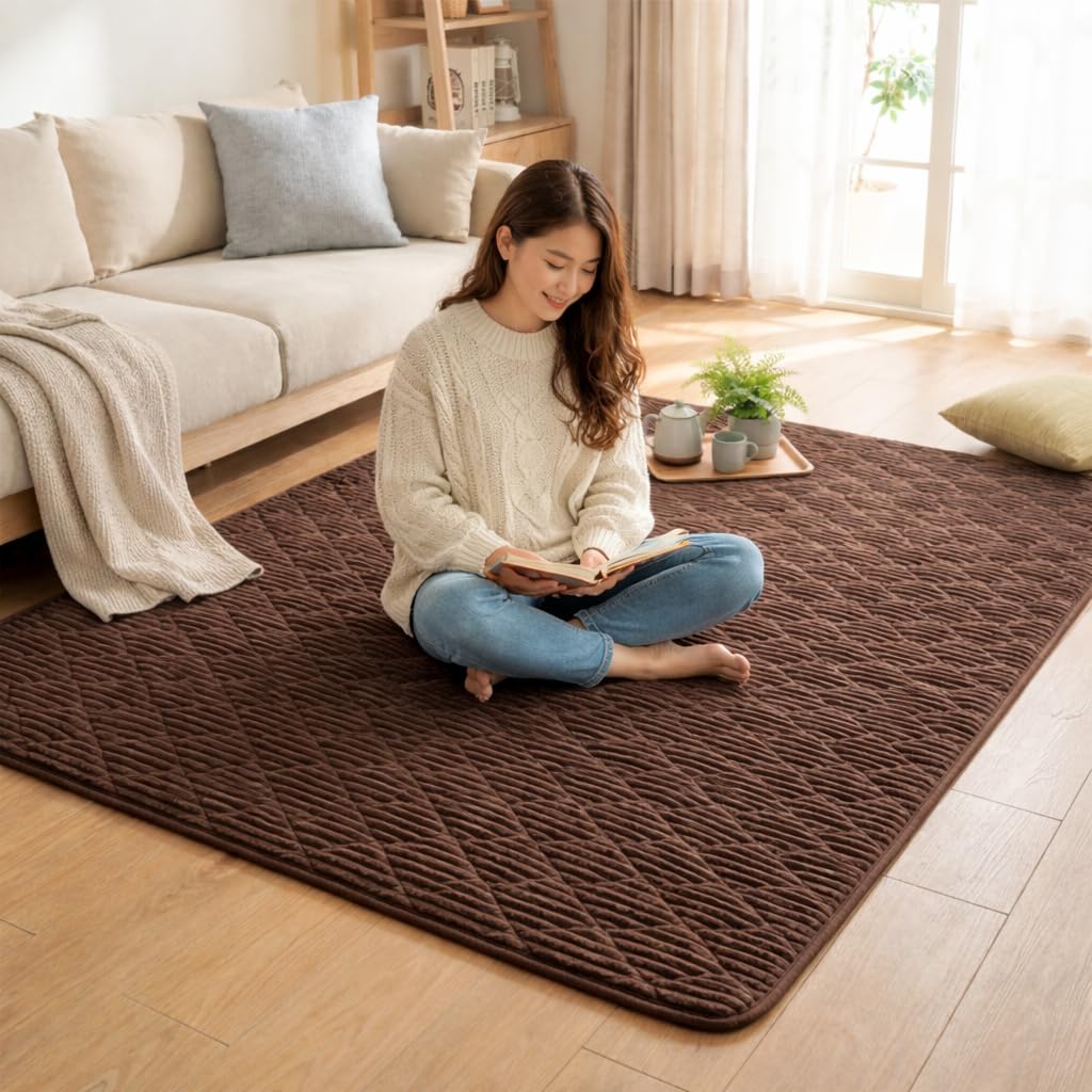 引っ敷き 190×300糎 綿ネル キルト 引っ敷き 洗える 上滑り打ち切り 朦々たる 熱っぽい引っ敷き相応う オール時節 うす暗い赤銅色