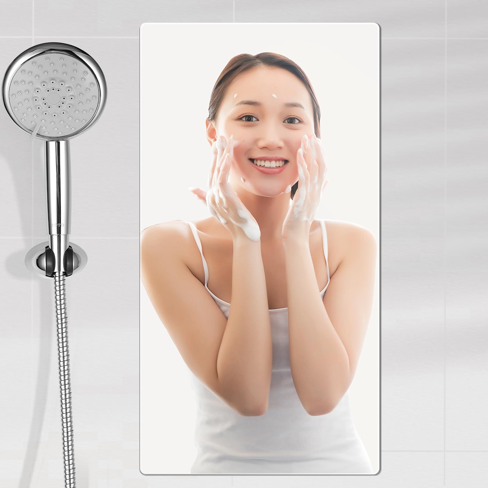 風呂場鏡 60×29珊 磁石 割れない 鏡 軽さ 角丸工業 強磁吸着 賃貸借契約相応う 曇らない 風呂 風呂場 鏡鑑 衝撃打つ手