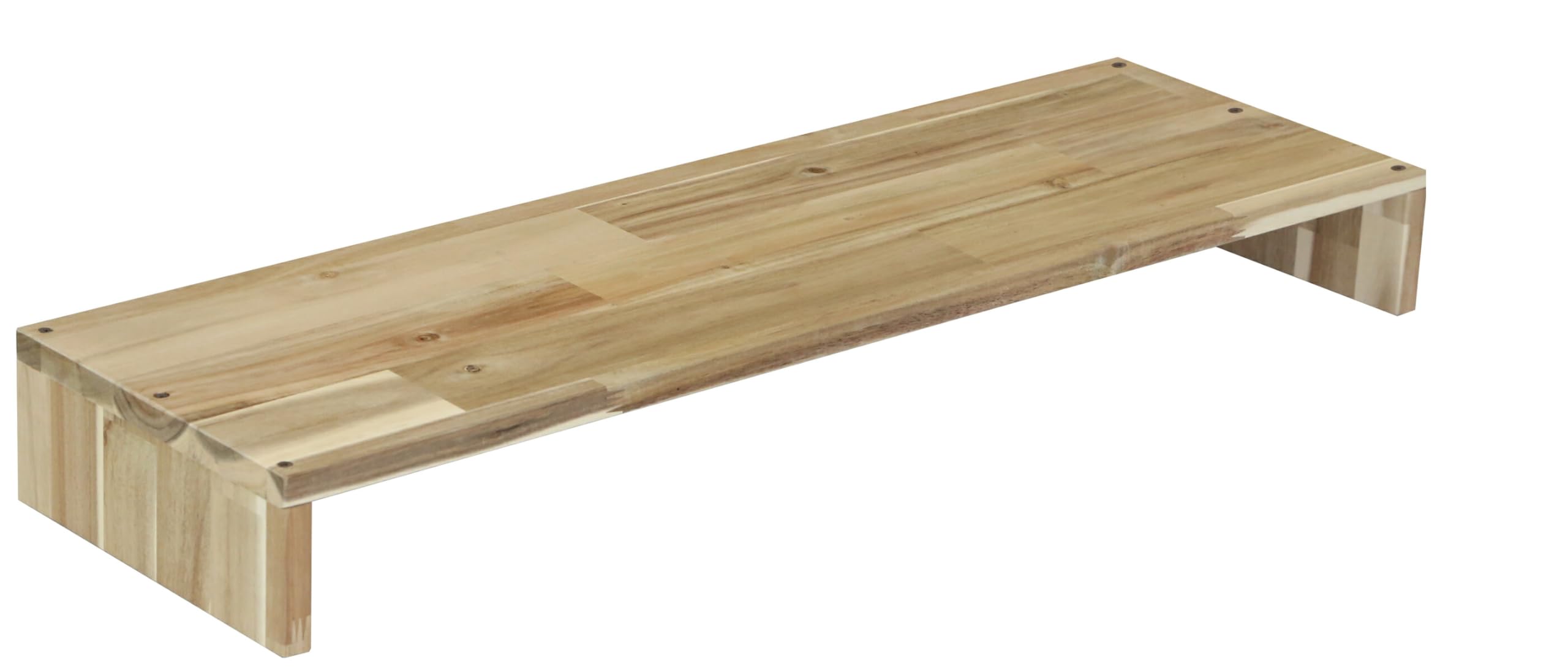 WOODPRO アカシア モニター台 デスクシェルフ 幅82cm 高さ11cm 奥行30cm 無塗装 完成品 木製 モニタースタンド 卓上 パソコン台 ディスプレイ台 机上台 コの字ラック 受注生産｜みんなのマーケット