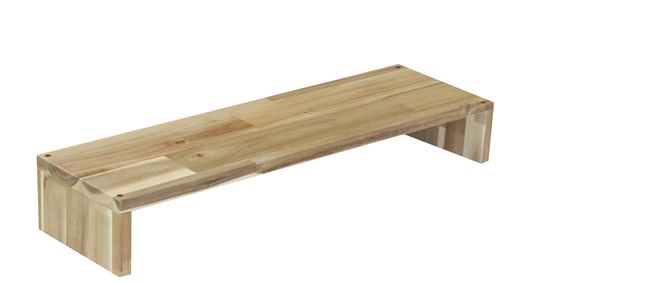 WOODPRO アカシア モニター台 デスクシェルフ 幅67cm 高さ11cm 奥行20cm 無塗装 完成品 木製 モニタースタンド 卓上 パソコン台 ディスプレイ台 机上台 コの字ラック 受注生産|みんなのマーケット