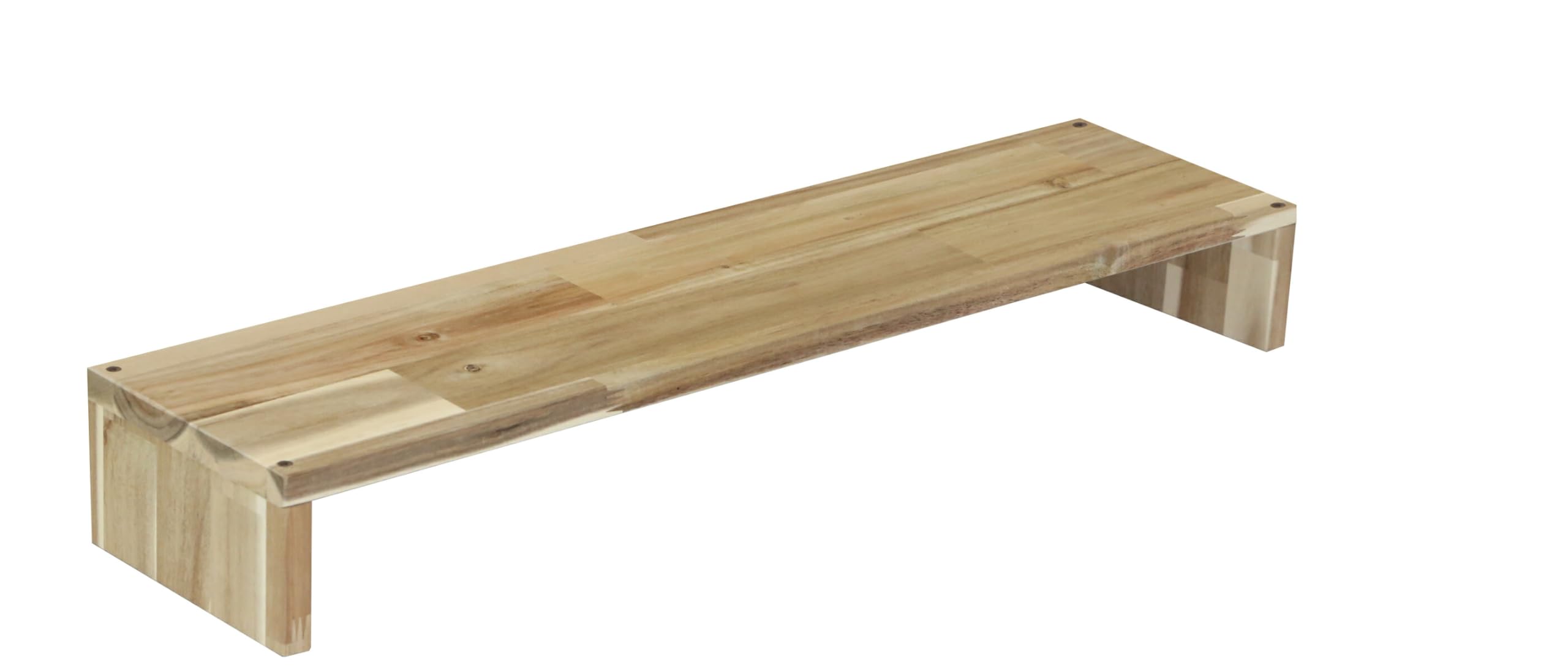 WOODPRO アカシア モニター台 デスクシェルフ 幅71cm 高さ12cm 奥行20cm 無塗装 完成品 木製 モニタースタンド 卓上 パソコン台 ディスプレイ台 机上台 コの字ラック 受注生産|みんなのマーケット