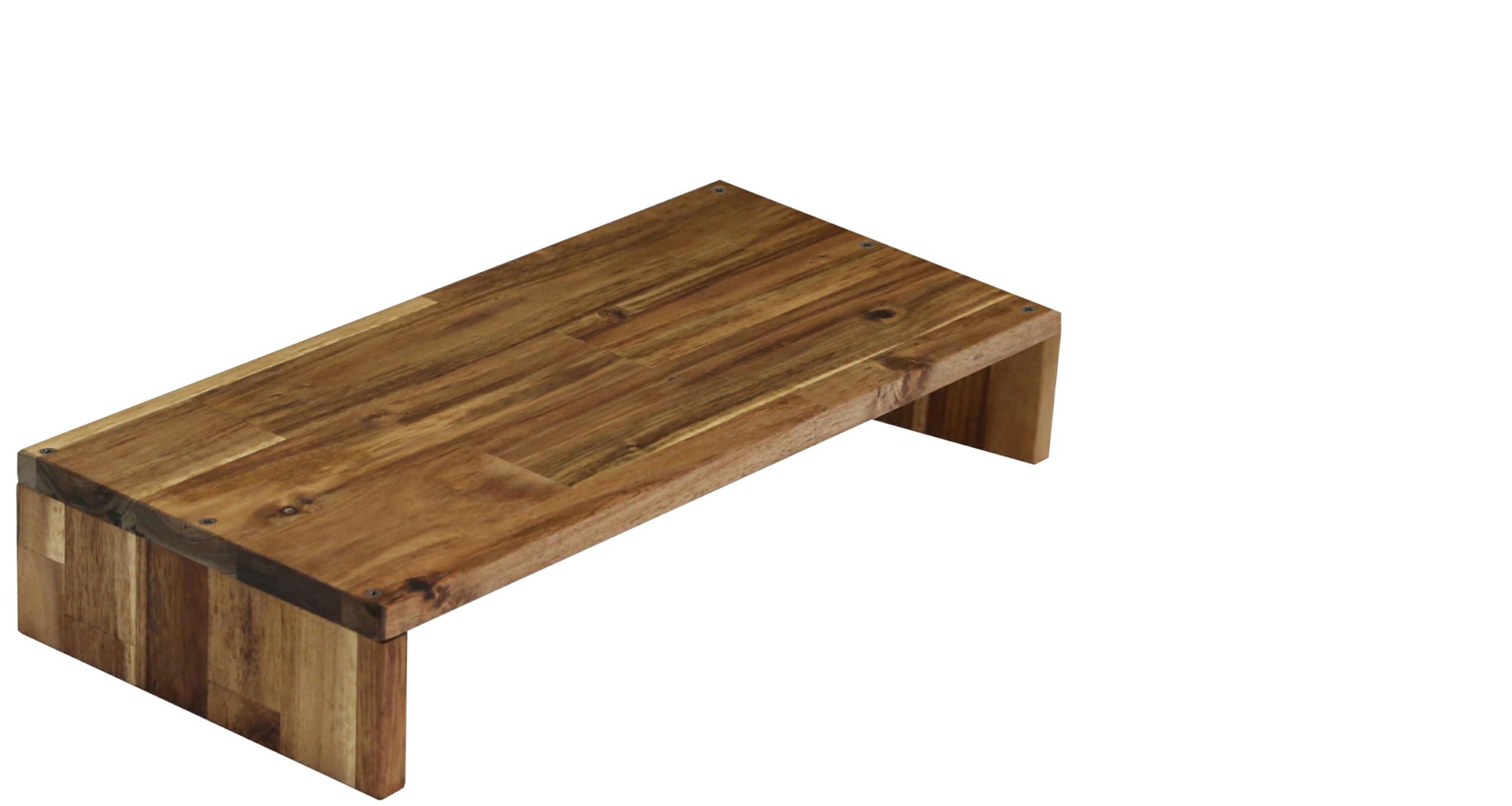 WOODPRO アカシア モニター台 デスクシェルフ 幅52cm 高さ9cm 奥行25cm ダークウォルナット色 完成品 木製 モニタースタンド 卓上 パソコン台 ディスプレイ台 机上台 コの字ラック 受注生産｜みんなのマーケット