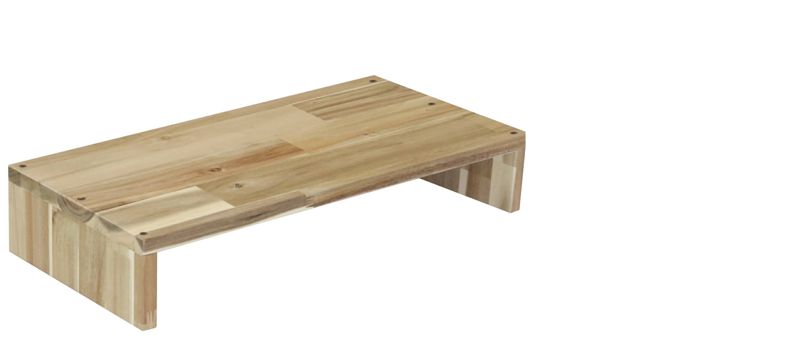 WOODPRO アカシア モニター台 デスクシェルフ 幅58cm 高さ12cm 奥行25cm 無塗装 完成品 木製 モニタースタンド 卓上 パソコン台 ディスプレイ台 机上台 コの字ラック 受注生産|みんなのマーケット