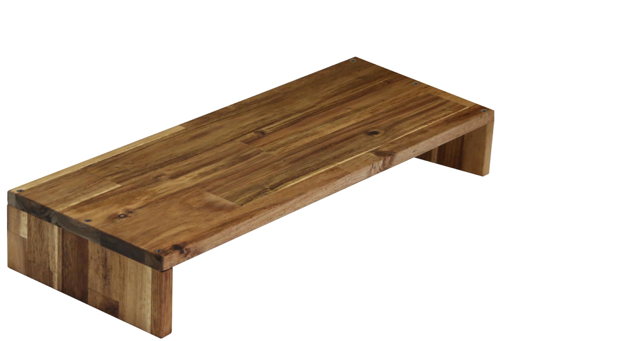 WOODPRO アカシア モニター台 デスクシェルフ 幅65cm 高さ10cm 奥行25cm ダークウォルナット色 完成品 木製 モニタースタンド 卓上 パソコン台 ディスプレイ台 机上台 コの字ラック 受注生産|みんなのマーケット